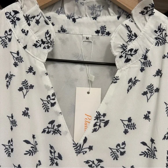 NWT Petallush White/Navy Floral Dress - Picture 6 of 6